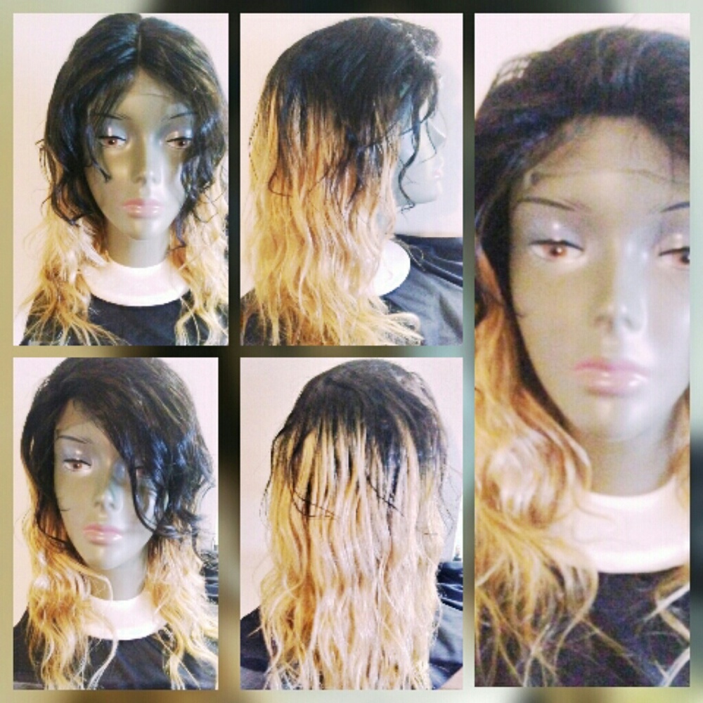 100% Brazilian human ombre blonde hair wig